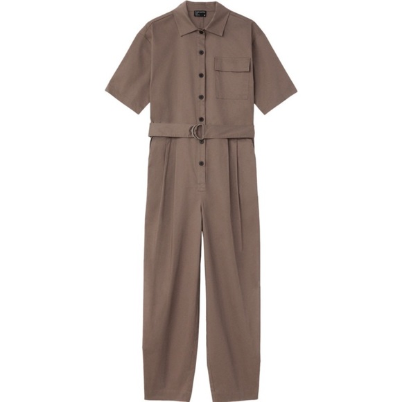 NWT Frank And Oak Clay Grey Taupe Utility Combat Oversized Parachute Jumpsuit - Picture 4 of 14